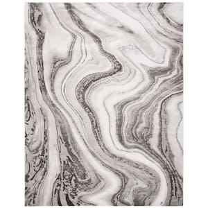 Craft Gray/Silver 12 ft. x 15 ft. Marbled Abstract Area Rug