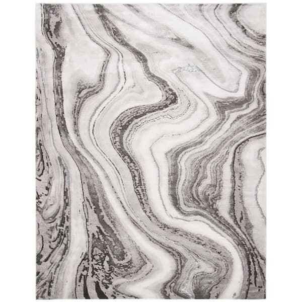 Craft Gray/Silver 9 ft. x 12 ft. Marbled Abstract Area Rug