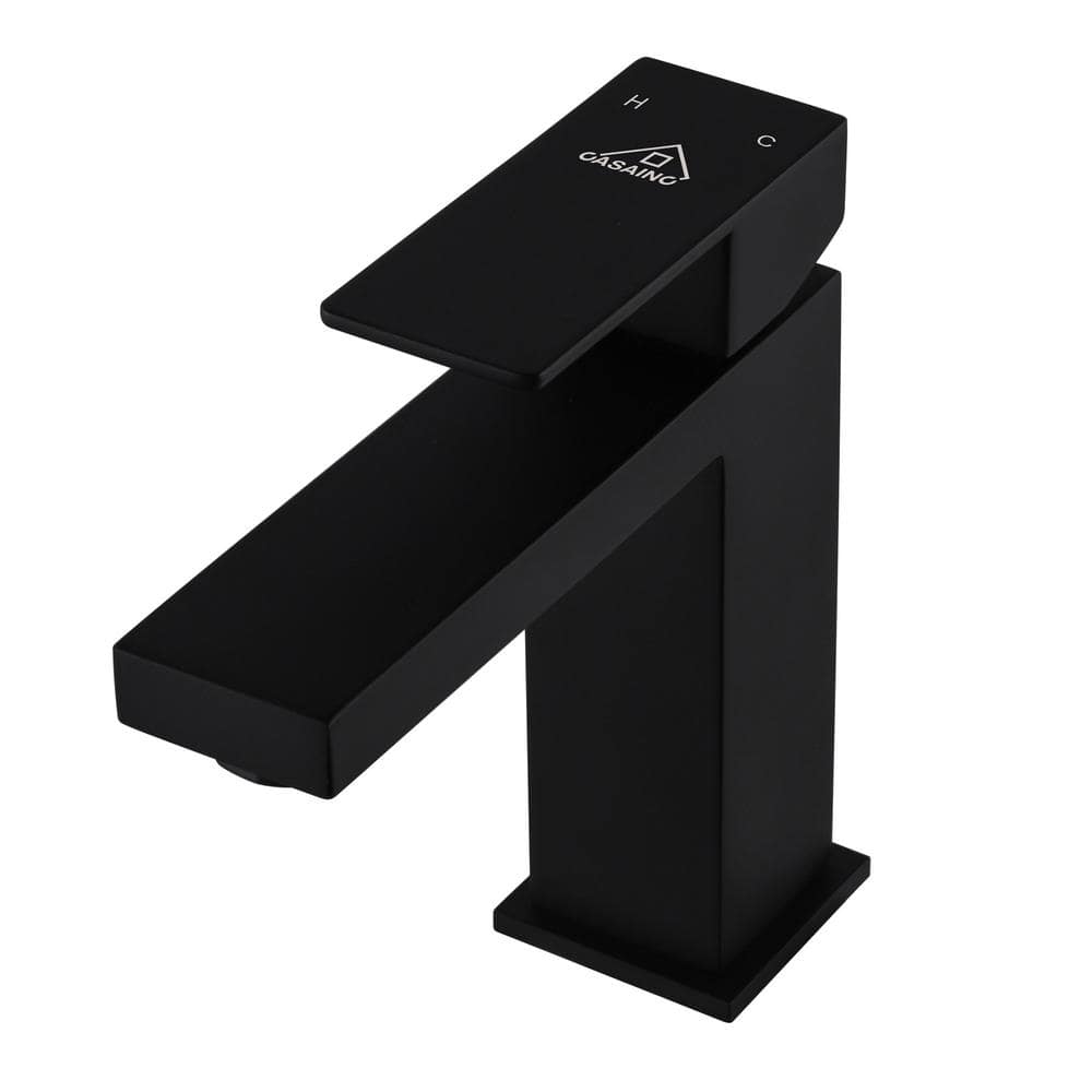 Matte Black Stainless Steel Single Handle Bathroom Faucet