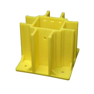 Yellow OSHA Compliant Guardrail Base with Toeboard Slots for Complete OSHA Required Toeboard Protection 1 Unit