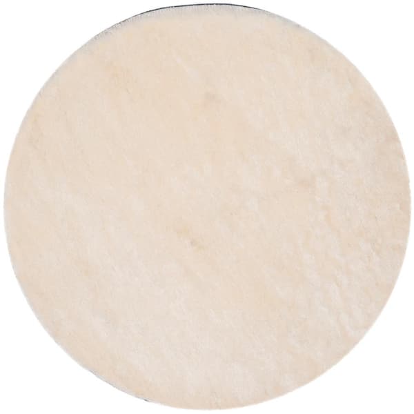 SAFAVIEH Paris Shag Ivory Doormat 3 ft. x 3 ft. Round Solid Area Rug