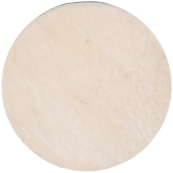 SAFAVIEH Paris Shag Ivory 3 ft. x 3 ft. Round Solid Area Rug