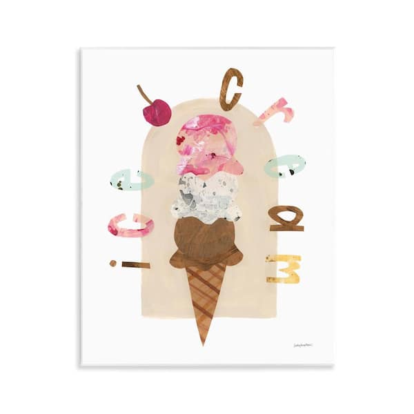 Ice Cream Whimsy by Haley Knighten Unframed Food Graphic Art Print 14 in. x 11 in.