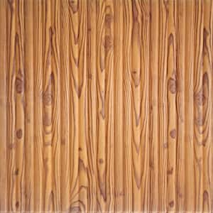Falkirk Jura II 28 in. x 28 in. Peel and Stick Brown, Orange Faux Wood PE Foam Decorative Wall Paneling (10-Pack)