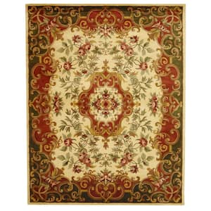 Classic Ivory/Green 10 ft. x 14 ft. Border Area Rug