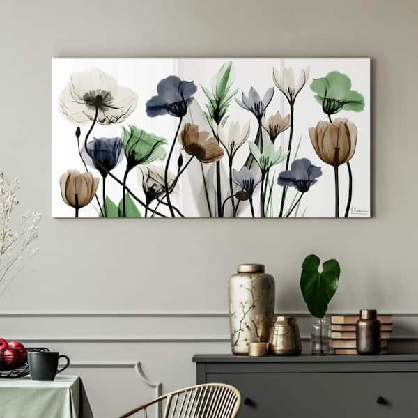 Empire Art Direct "Floral Landscape" Unframed Free Floating Tempered Glass Panel Graphic Wall Artv Print 24 in. x 48 in.