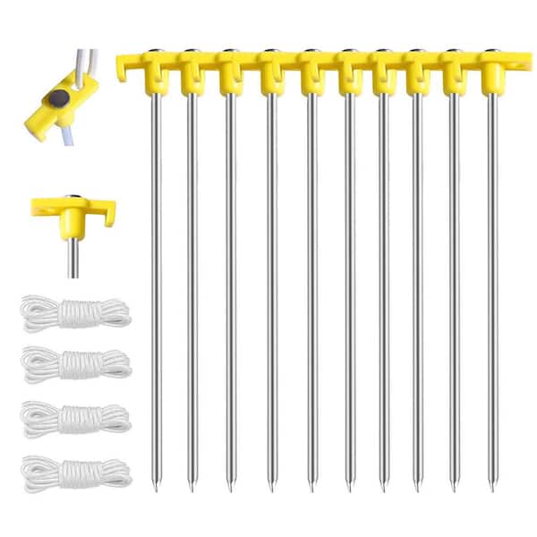 9.06 inch. Metal Canopy Stake Ground Nails(10 Pack)