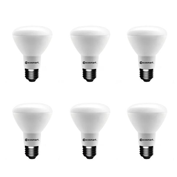 EcoSmart LED Flood Light Bulb Bright White 75 Watt Equiv BR20 Dimmable 6 Pack 
