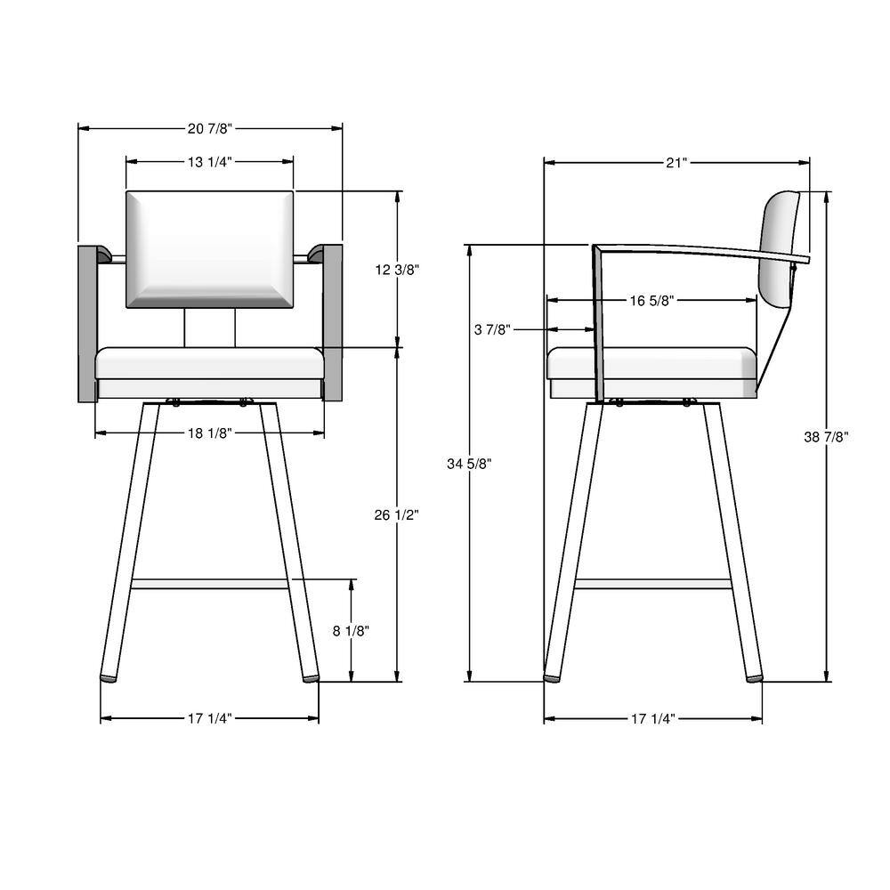 Akers 26" Light Grey Polyester Swivel Counter Stool with Black Metal Frame