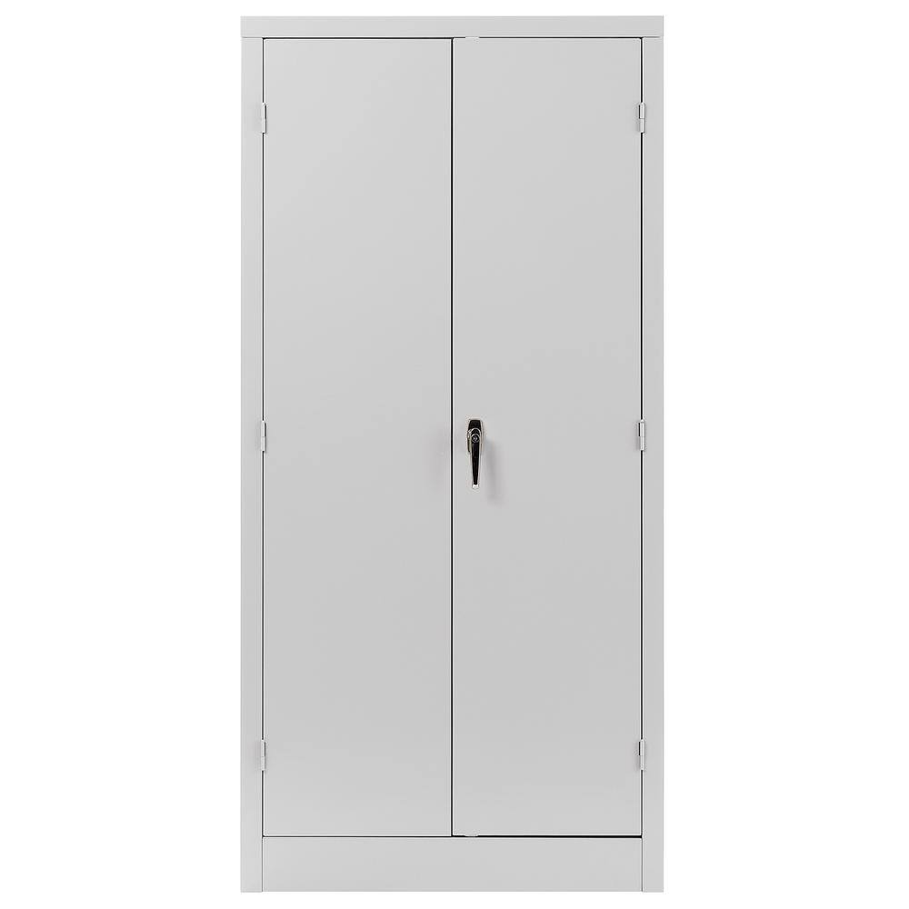 Freestanding Lockable Dove Gray Office Cabinet with 4 Adjustable Shelves