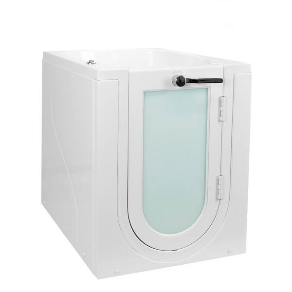 Ella Front Entry 32 in. Acrylic Walk-In Micro Bubble Air Bathtub in White with Right Hand Outward Swing Door and 2 in. Drain