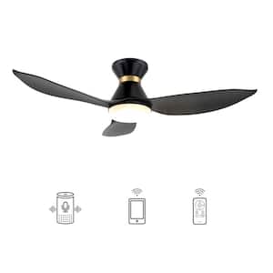Daisy 45 in. Integrated LED Indoor Black Smart Ceiling Fan with Light and Remote, Works with Alexa and Google Home