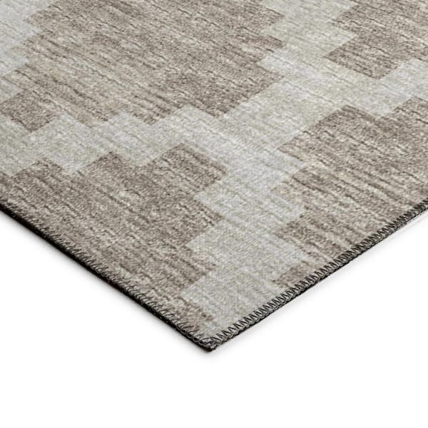 Yuma Beige 10 ft. x 14 ft. Geometric Indoor/Outdoor Washable Area Rug