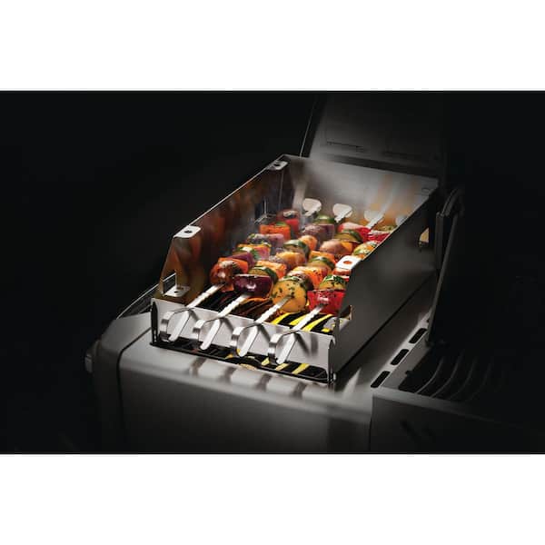 Large Grill SIZZLE ZONE Burner Windshield and Grill Skewer Rack