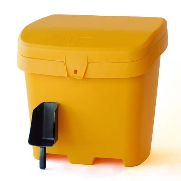 4.2 cu. ft. Outdoor Salt, Sand and Storage Bin with Scoop in Yellow