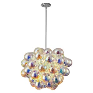 Nora 6-Light Colorful Modern Dimmable Sphere Glass Globe Bubble Gorgeous Chandelier