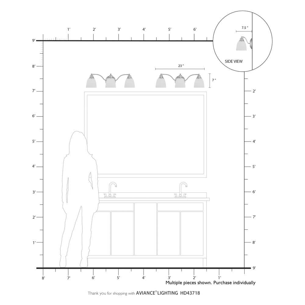 Somerville Brushed Nickel 3-Light Vanity with Satin Opal Glass