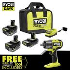 RYOBI ONE+ 18V Cordless 1/2 in. Impact Wrench Kit with 4.0 Ah Battery ...