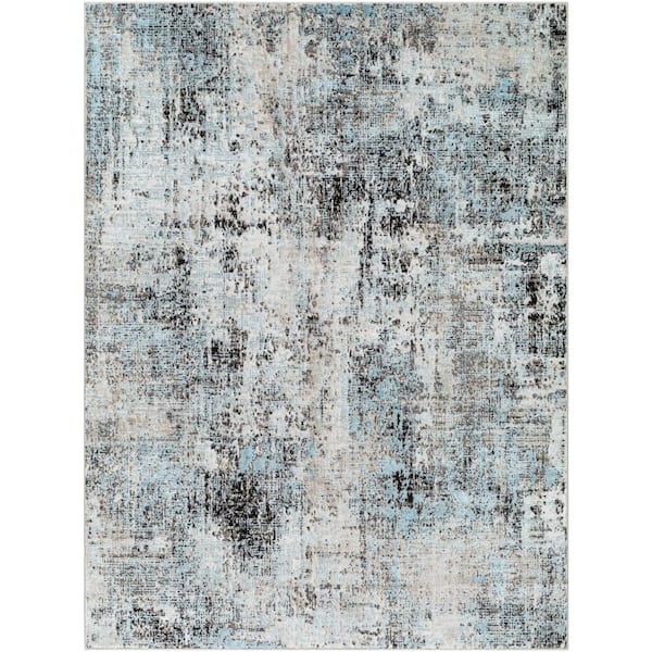 Livabliss Allegro Blue/Charcoal/Ivory Abstract 5 ft. x 7 ft. Indoor Area Rug
