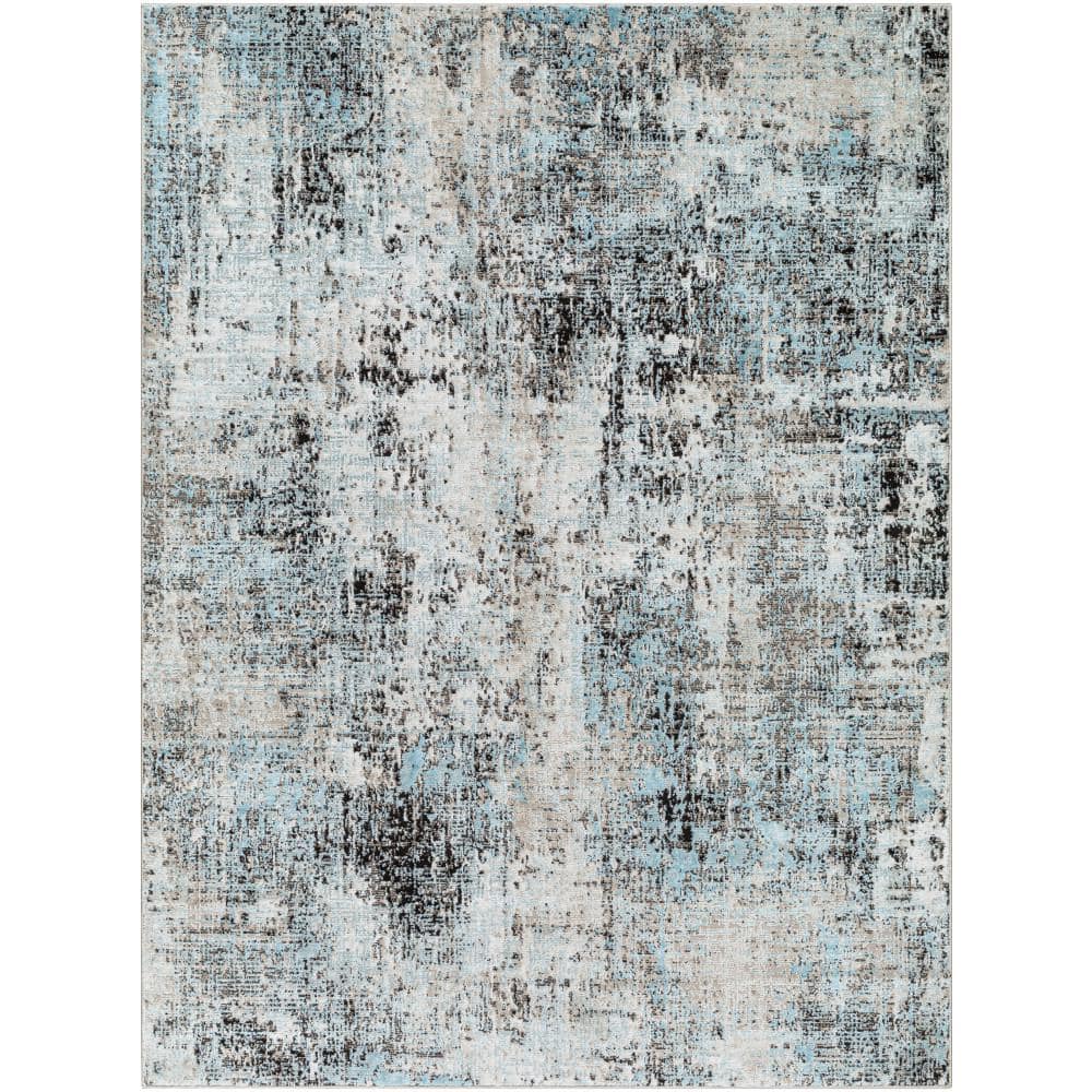 Livabliss Allegro Blue/Charcoal/Ivory Abstract 9 ft. x 12 ft. Indoor ...