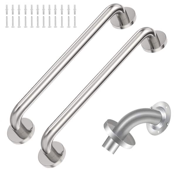 Numhew 18 in. Stainless Steel Assist Bath Handle, Shower Grab Bar in Chrome with Concealed Screws (2-Pack)