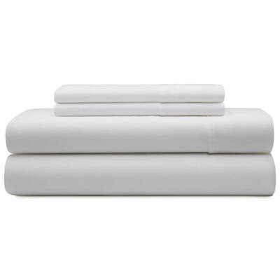 4-Piece White Solid 600 Thread Count Cotton Blend California King Sheet Set
