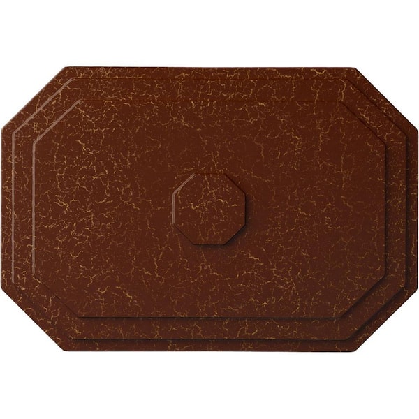 Ekena Millwork 25-1/4" W x 17-1/4" H x 1-3/4" Felix Urethane Ceiling Medallion, Burnished Mahogany Crackle