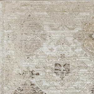 Momentum 6 ft. 7 in. X 9 ft. 6 in. Ivory/Grey/Taupe Damask Indoor/Outdoor Area Rug