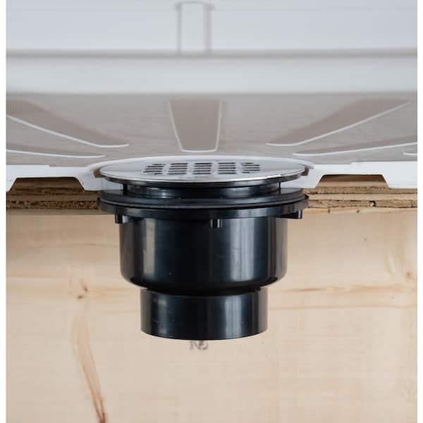Oatey 2 in. ABS Solvent Weld Shower Drain with Snap In Stainless Steel Strainer 420442