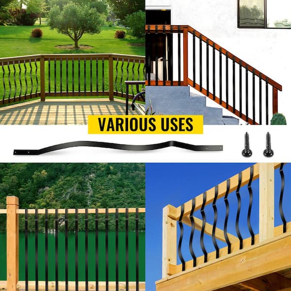 32-1/4 in. x 1 in. Charcoal Fine Textured Aluminum European Deck Railing Baluster (5-Pack) 32-1/4 in. x 1 in. Charcoal Fine Textured Aluminum European Deck Railing Baluster (5-Pack)