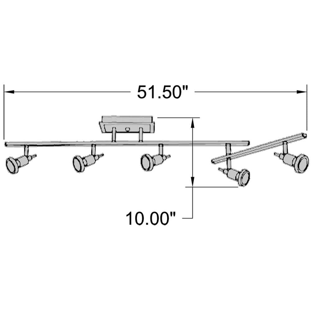 Viper Brushed Steel 5-Light LED Track Light