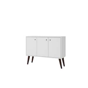 35.43 in. Bromma White Buffet Stand with 3-Shelves and 3-Doors