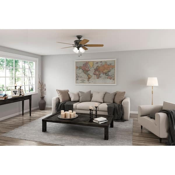 Hunter Amberlin 52 in. Indoor New Bronze LED Ceiling Fan with Light Kit