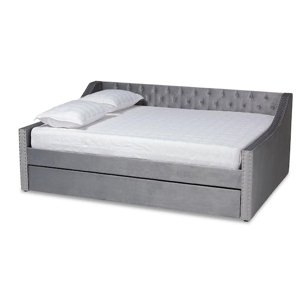 Baxton Studio Raphael Grey Full Daybed with Trundle