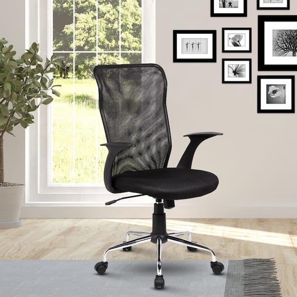 TECHNI MOBILI Black Medium Back Mesh Assistant Office Chair