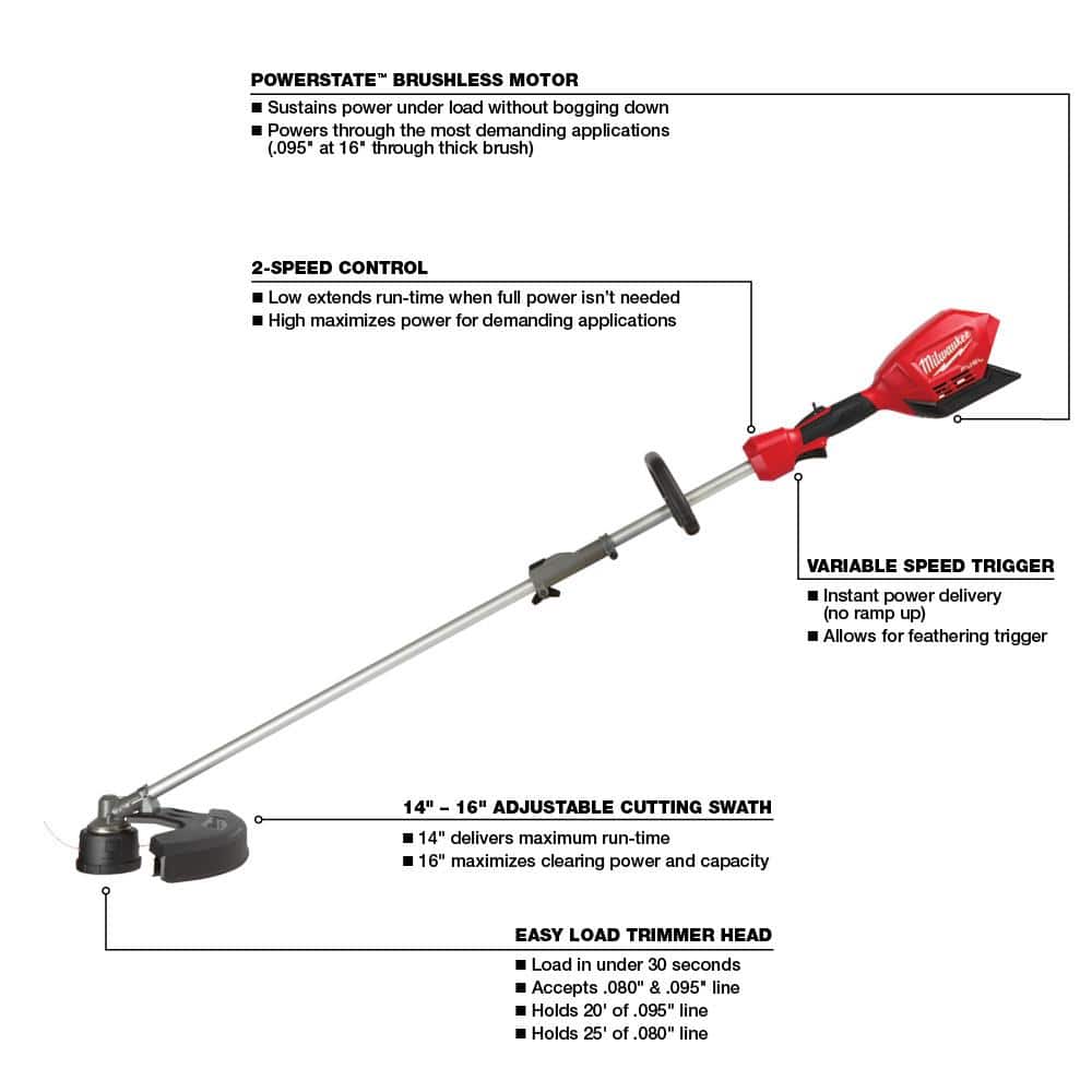 M18 FUEL 18V Lithium-Ion Cordless Brushless String Grass Trimmer w/ Attachment Capability & Replacement Should Strap - 1
