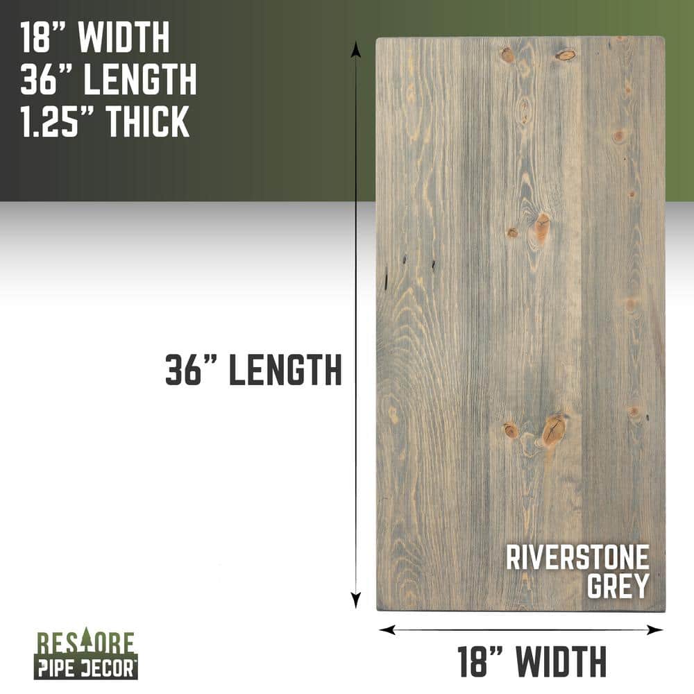 Restore Riverstone Grey Solid Wood Rectangle Coffee Tabletop