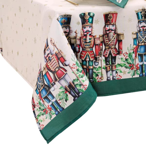 Threadmade Home Royal Nutcracker Tablecloth, Ivory - 60"W x 84"L