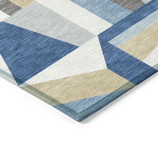 Chantille Machine Washable Indoor/Outdoor Abstract ACN2327 Blue 5 ft. x 7 ft. 6 in. Area Rug