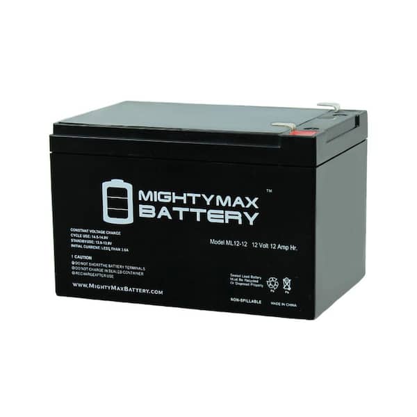 MIGHTY MAX BATTERY ML12-12 - 12V 12AH F2 SLA AGM DEEP-CYCLE
