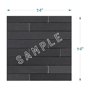 Take Home Sample Linox SB Black 4 in. x 4 in. Peel and Stick Wall Metal Mosaic Tile (0.11 sq.ft./Each)
