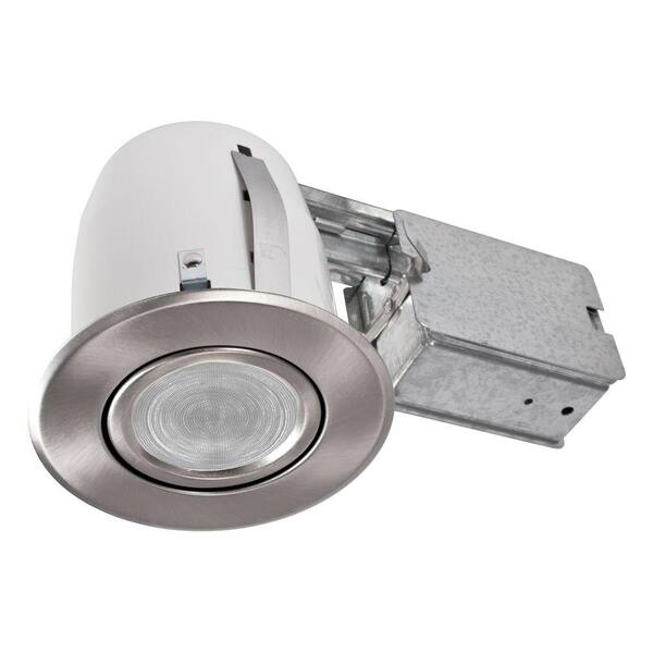 BAZZ 3.88 in. Slim Brushed Chrome Multi Directional Recessed Lighting Fixture Designed for Ceiling Clearance