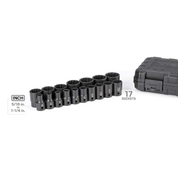 TEKTON 1/2" Drive X 11/32" Deep 12-Point Impact Socket – SID23209, Laser & Stamped Markings, Radiused Corners – For Impact Wrenches