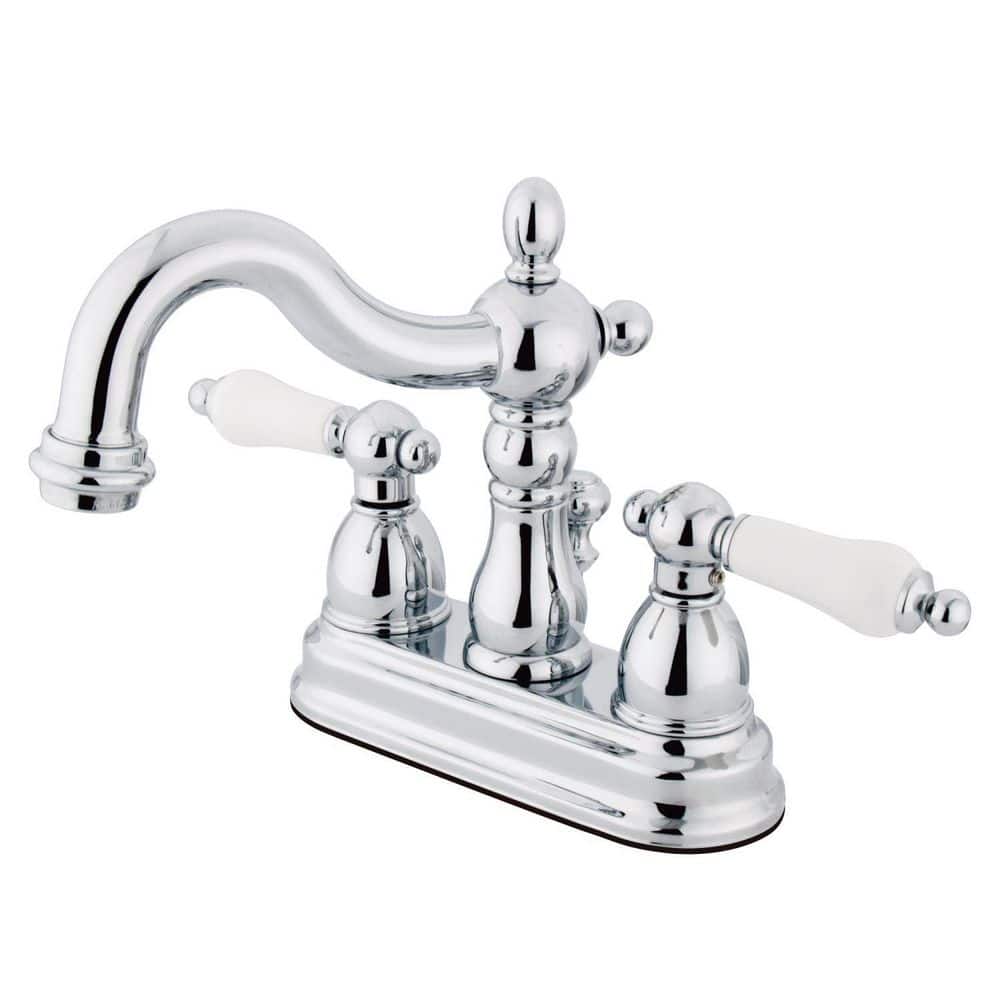 Heritage 4 in. Centerset 2-Handle Bathroom Faucet with Brass Pop-Up in Polished Chrome price history on PriceWatchPro