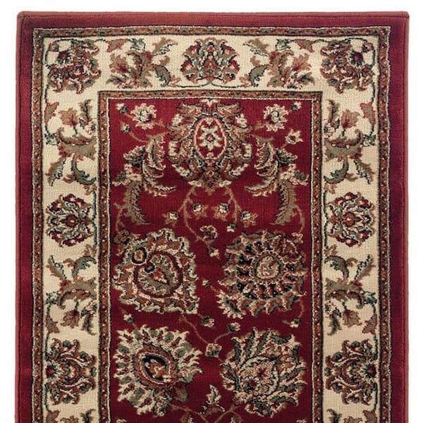 2 X 9 Red, Ivory Oriental Washable Area Rug Runner Rug