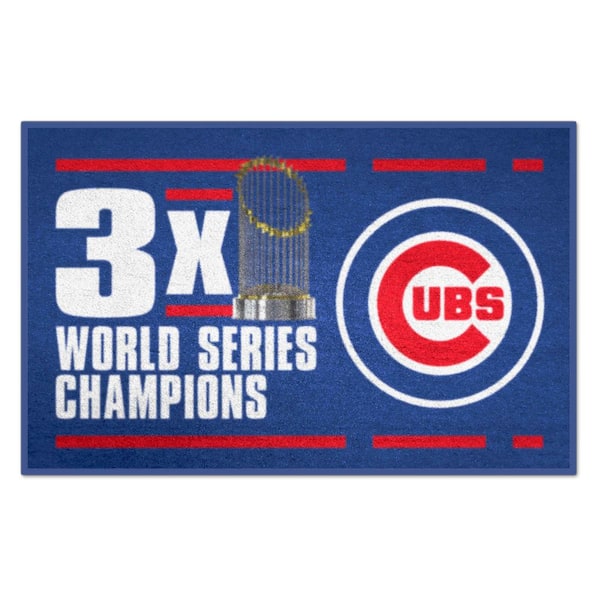 FANMATS Chicago Cubs Blue Dynasty 19 in. x 30 in. Starter Mat Accent Rug