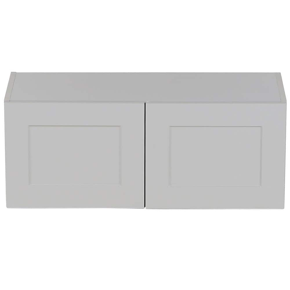 Hampton Bay Cambridge Gray Shaker Assembled Wall Cabinet (30 in. W x 12 ...