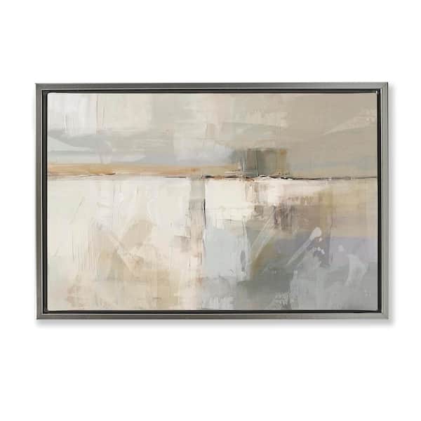 Stupell Industries Shimmering Meadow Abstract by Nina Blue Gray Floater Frame Abstract Graphic Art Print 17 in. x 25 in.