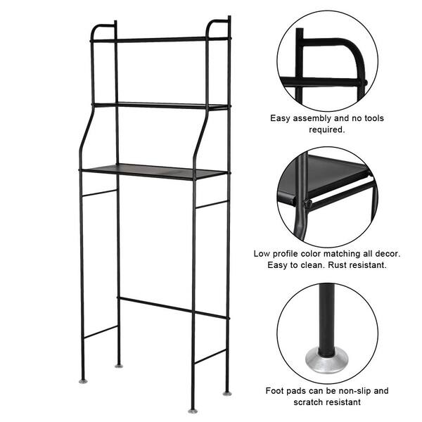  Black Bathroom Organizer, Over The Toilet Storage Over The Toilet  Shelf Unit Bathroom Furniture Over-The-Toilet Storage 3-Tier Bathroom  Organizer Space Saver Rack 59 x 25 x 151CM : Home & Kitchen