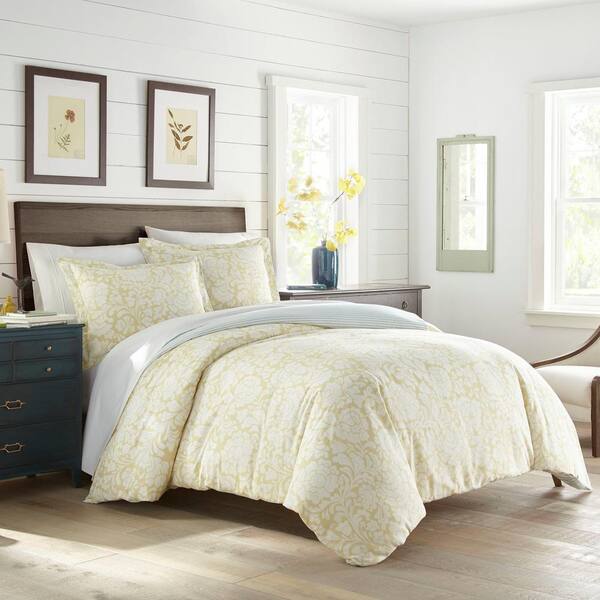 Stone Cottage Day Lilly Light Yellow 3-Piece Cotton Full/Queen Duvet Set